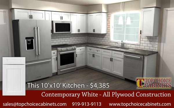 10x10 Pricing for Contemporary White Cabinets