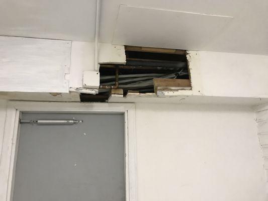 Hole in Building 4 Laundry Room Wall