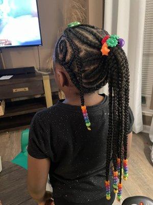 Wash and extension style with beads.