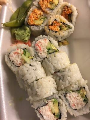 California roll and spicy cider is roll from combo