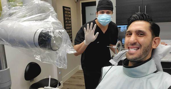 Dr Dino with his fellow colleague at his Dental Office DNA Dental Studio Burbank