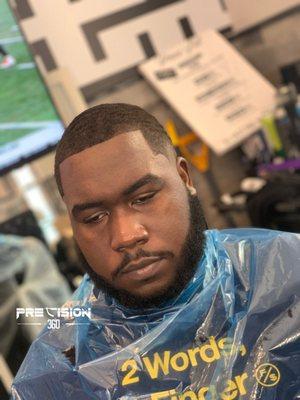 Skin taper & beard.  Cut by 360 IG @precision360.  Appointment only.   Booking link & contact info in Instagram bio or text (718)909-3818.