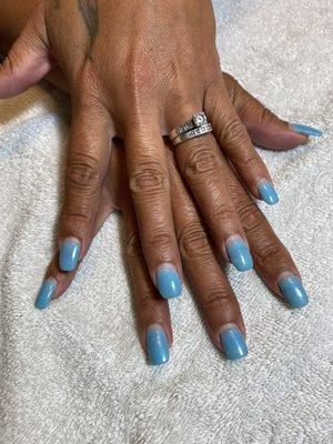 Dip nails three weeks later customer came back. No break at all just grown out!!