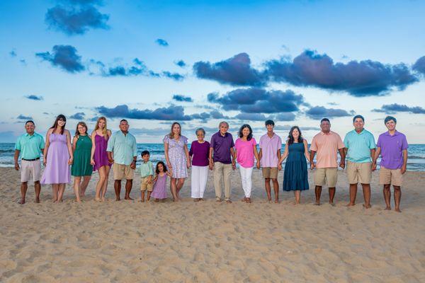 Family photos on beach