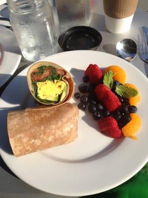 Skinny wrap, fresh fruit!