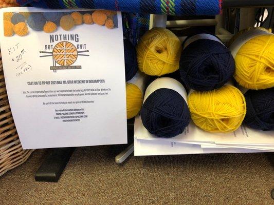 Nothing But Knit!  Support the Indiana Pacers and the help provide Hoosier Hospitality for the 2021 NBA All-Star game!