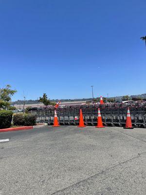 Access from the parking lot to the gas station now blocked off