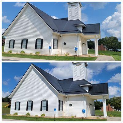 Soft washing a beautiful church in Floyd, Virginia!