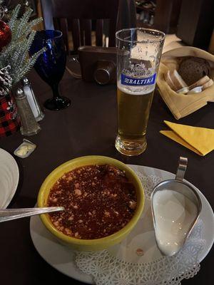 Baltic's Beer, Ukrainian Borscht Soup, Bread