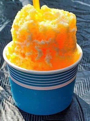 Orange Creamsicle Special - Orange shaved ice with sweet cream.