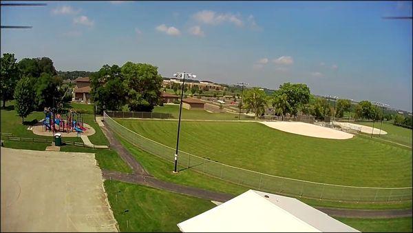 Baseball court view from drone