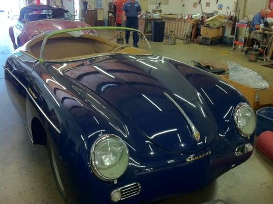 56 Porsche Speedster- Installed windshield on Consours de Elegance