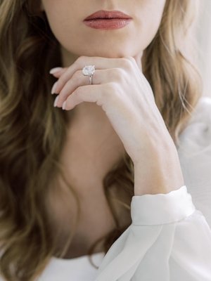 Elizabeth in our Sofia Gown with Chiara Sleeves  at the Garrison Inn. Photo by Megan Holloway.