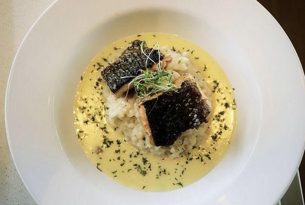 Truffle Garlic Risotto with Salmon