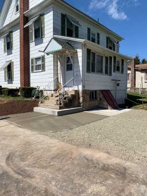 Laid a concrete walkway