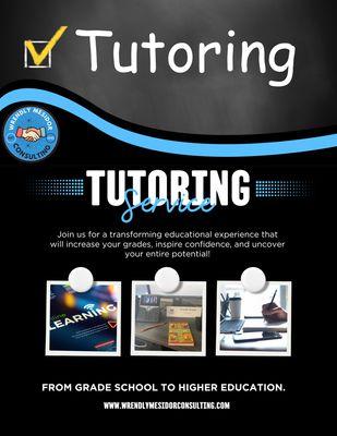 We are offering tutoring Services.