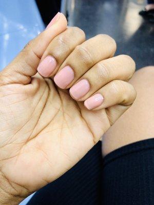 Regular polish mani, two thin coats for a natural look.