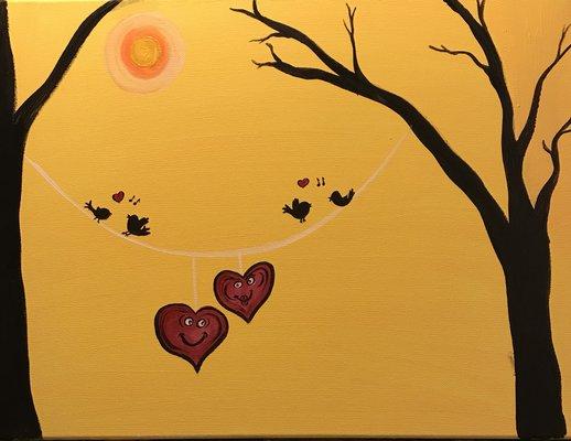 Love is in the air date night painting