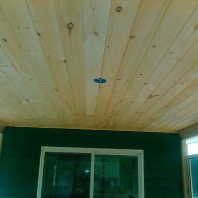 T&G ceiling of screened in porch