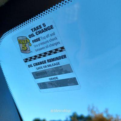 P&P Auto Glass took care of the small details -- such as taking care to take the oil change decal off my broken windshield and putting it on