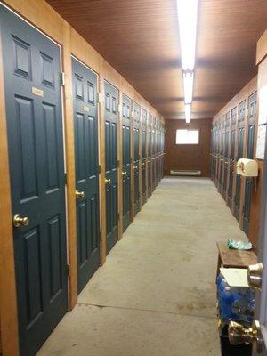 Large tack room with individual closet/lockers.