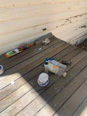 Trash left at my cabin during their work.