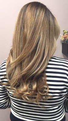 A mixture of three beautiful colors. Blonde, light brown and dark brown