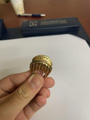 Custom "king" gold ring.