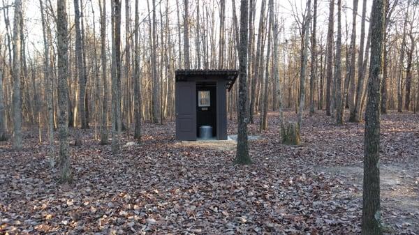 There are clean, friendly outhouses located along trails. This one is located on the trail to the Point.