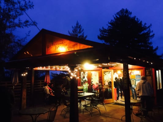 Cafe's Outlook with Outdoor seating area view!