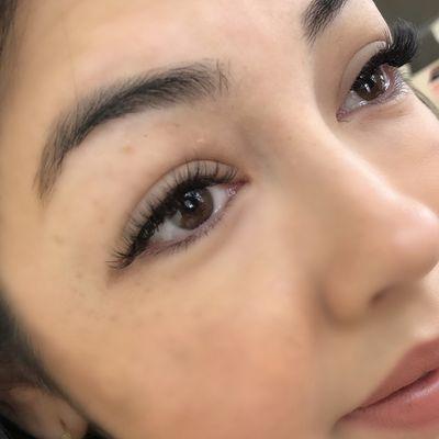 Hooded, small eyes? I have your solution! Volume lashes to make her eyes stand out.