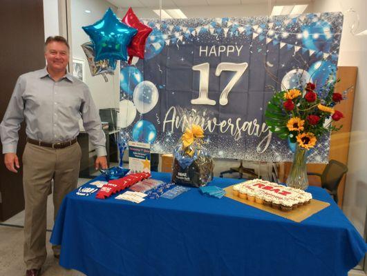 Brian Ruisinger, President & CEO, celebrating RBAZ's 17th Anniversary (4/30/2024)