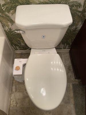 Installation of this toilet bidet the customer supplied.