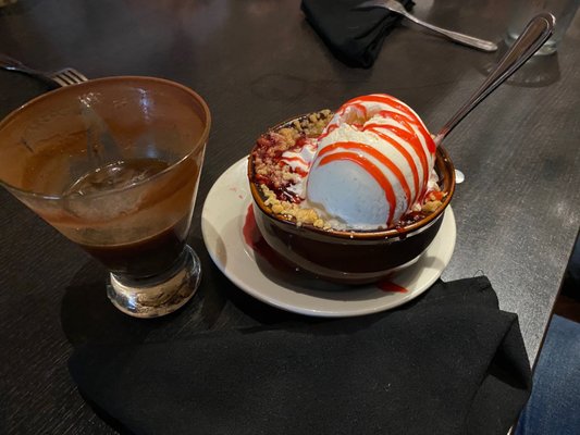 Berry cobbler and kaluha martini