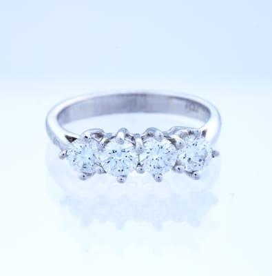 4 Stone Diamond White Gold Ring