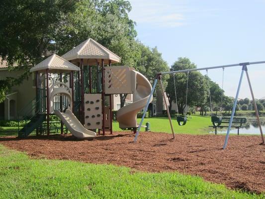 Our new children's playground overlooks the serene lakefront