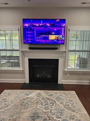 65" tv mounting with sound bar!