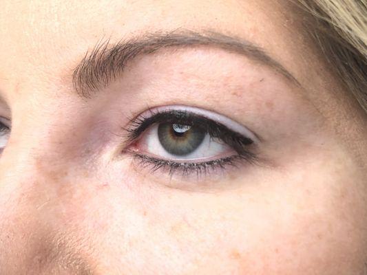 Right after a permanent eyeliner procedure. Beautiful and natural