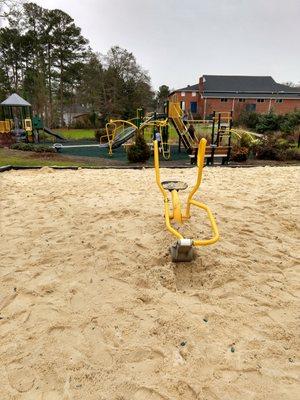 View from the giant sandbox with diggers