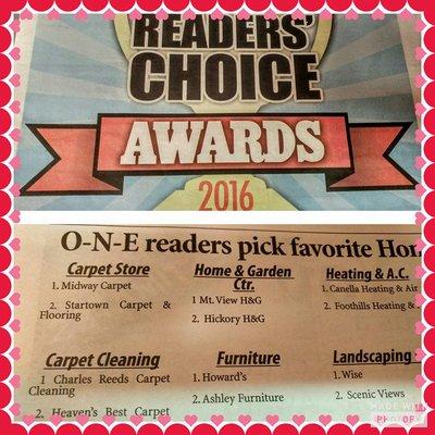 #1 for carpet cleaning five years in a row. Thanks Catawba County!