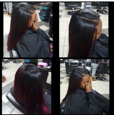 Sew in with leave out on natural hair