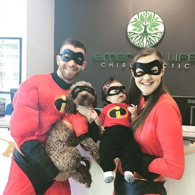 Dr. Drew, Lola, Matthew, and Ariann having a little fun on Halloween! The Incredibles!