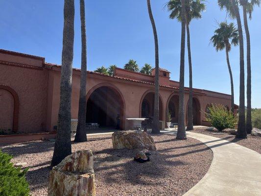 After photo of finished exterior stucco spray painting job. Located in Fountain Hills, AZ.