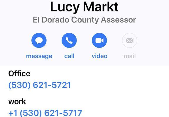 Call Ms. Lucy Markt for any question regarding your property tax assessment.