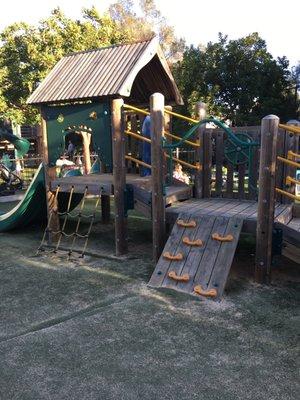 Little kids area--low slide and climbing wall