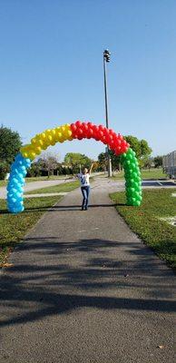 20' Wide Balloon Arch for Autism Soccer Walk 2019