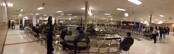 Waiting for the boxing matches to begin, there are 9 scheduled tonight. Plenty of room, very nice venue!