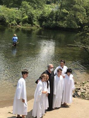 6 were baptized in the Toccoa River