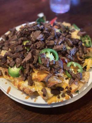 X blackened Steak Nachos with Jalepenos