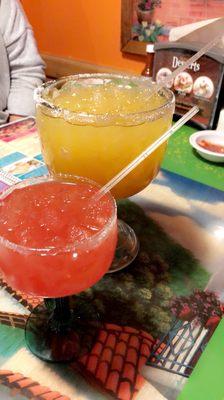 Strawberry Margarita (Small) Mango Margarita(Large)